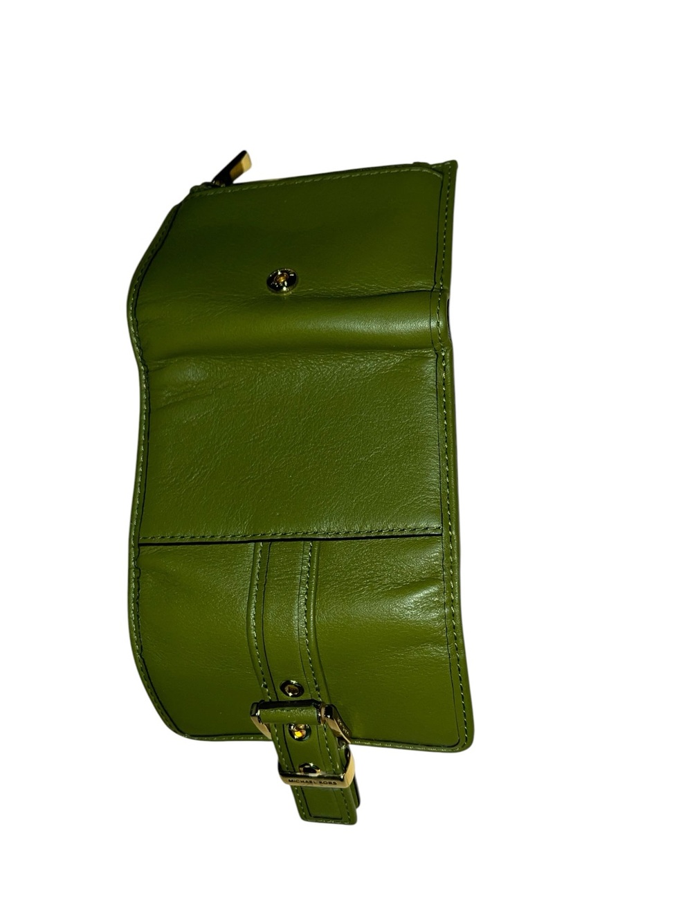 Michael Kors Colby Small Leather Tri-Fold Wallet in Safari Green - Picture 9 of 10
